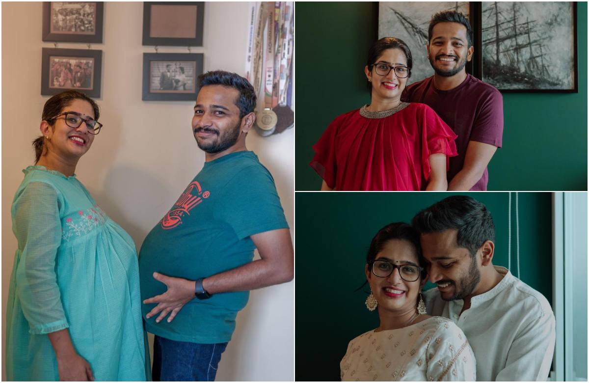 Basil Joseph Wife Elizabeth Samuel Creative Maternity Photoshoot latest Malayalam