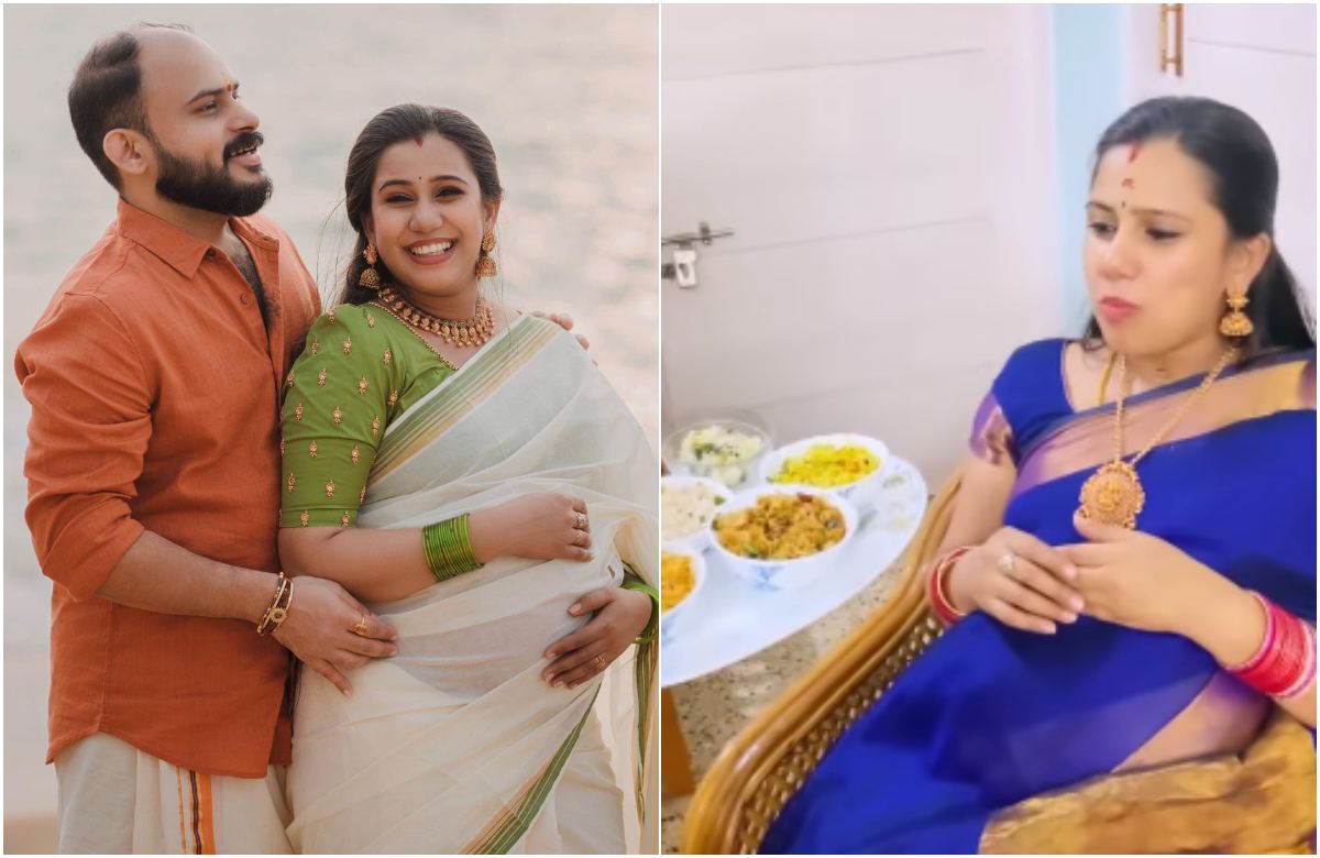 ആഘോഷങ്ങളും ആർഭാടങ്ങളും ഇല്ല; ലക്ഷങ്ങൾ പൊടിച്ചില്ല; ദേവികയ്ക്ക് ലളിതമായ വളക്കാപ്പ് നടത്തി ഭർത്താവും കുടുംബവും !! | Devika Nambiaar valakkaap latest malayalam 1 Devika Nambiaar valakkaap latest malayalam
