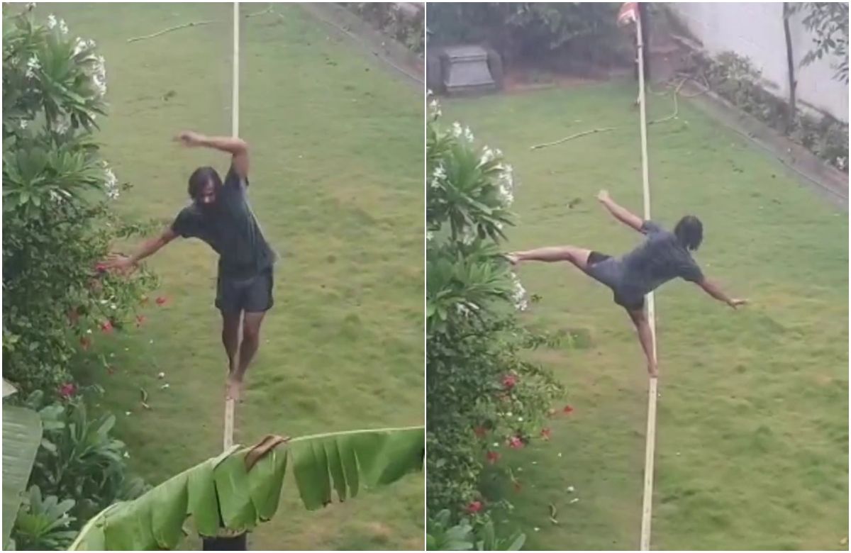 കാലു കുത്തണം കുത്തണം എന്ന് തോന്നും പക്ഷെ കുത്തരുത്; പ്രണവ് മോഹൻലാൽ ഓൺ കയർ !! | Pranav Mohanlal slacklining viral video latest malayalam 1 Pranav Mohanlal slacklining viral video latest malayalam
