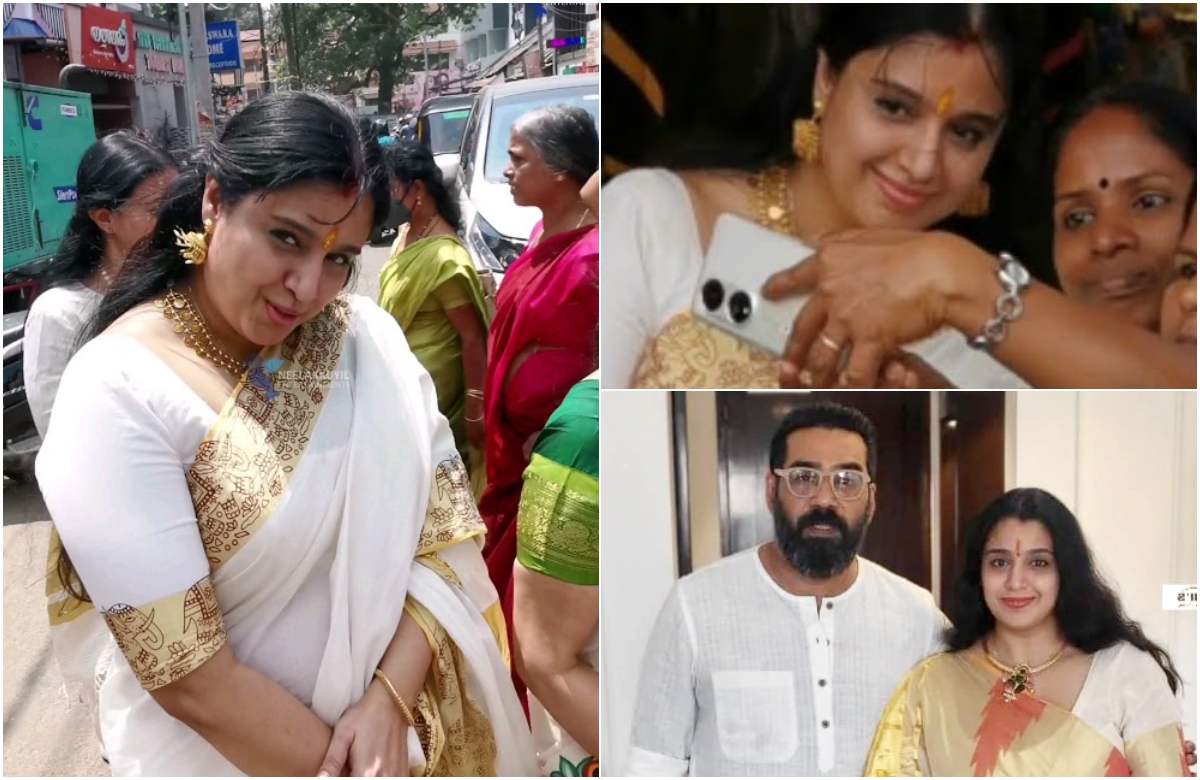 Samyuktha Varma at Guruvayoor Temple latest viral malayalam