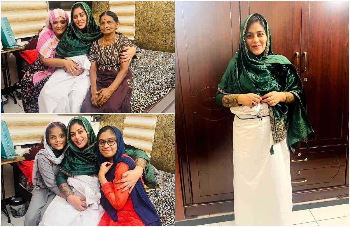  Shamna Kasim shared pregnancy tradition video latest viral malayalam