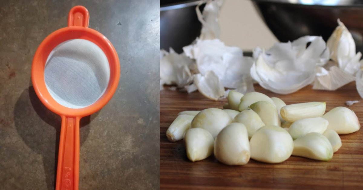 Easy Garlic Peeling Tips Using Stainer